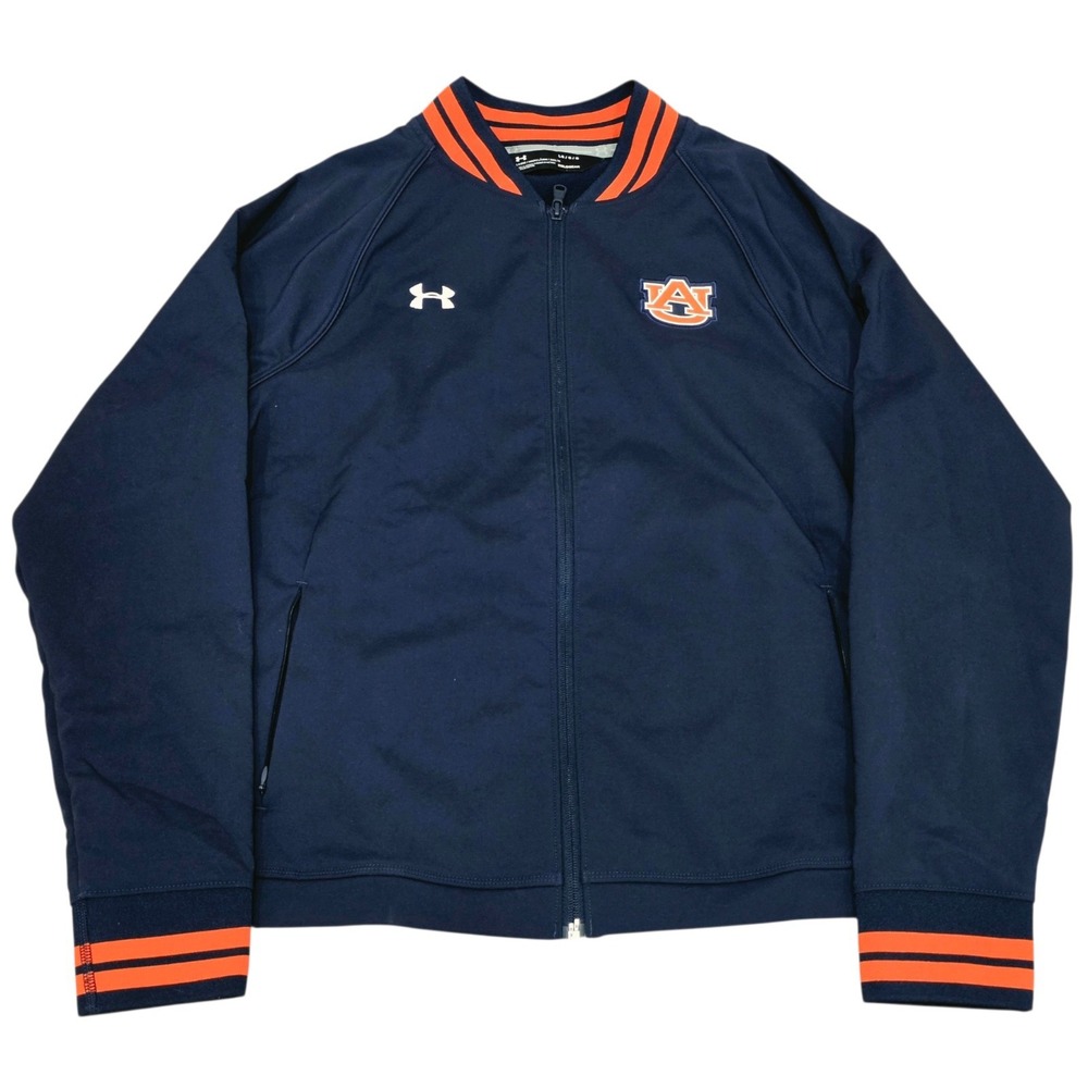 Under Armour Auburn Tigers ColdGear Jacket Mens Large Navy Orange Zip 1317064
